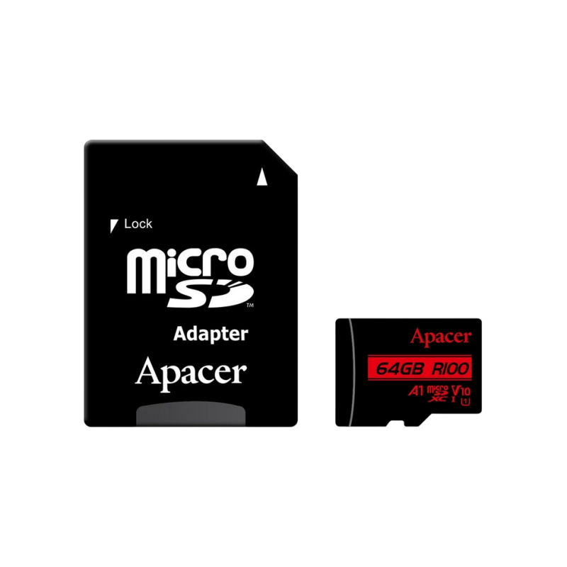 Карта памяти MicroSD 64 GB Apacer "AP64GMCSX10UB-R"
