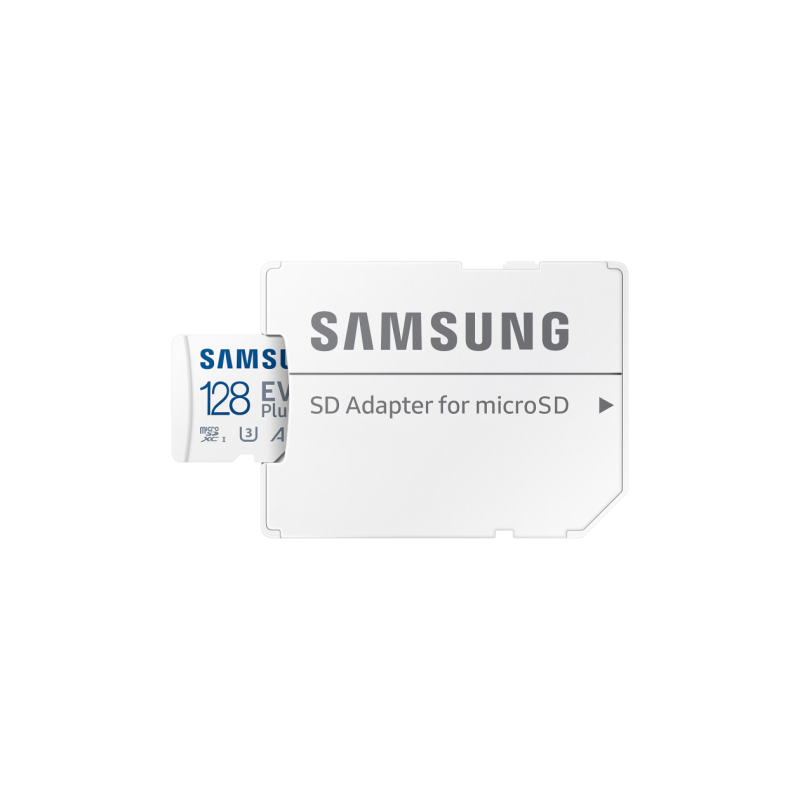 .128 ГБ MicroSD (класс 10) UHS-I (U3)+SD адаптер, Samsung EVO Plus 2024 "MB-MC128SA" (R:160 МБ/с