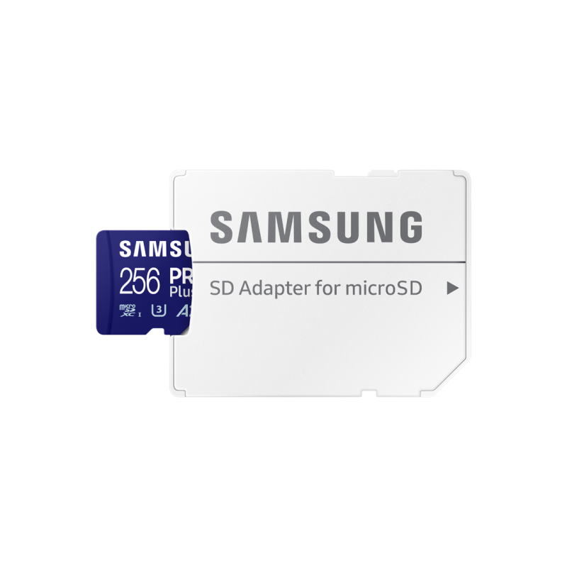 .256 ГБ MicroSD (класс 10) UHS-I (U3) +SD адаптер, Samsung PRO Plus "MB-MD256SA" (чтение/запись: 180/130 МБ/с