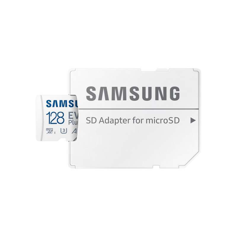.128 ГБ MicroSD (класс 10) UHS-I (U3)+SD адаптер, Samsung EVO Plus 2024 "MB-MC128SA" (R:160 МБ/с