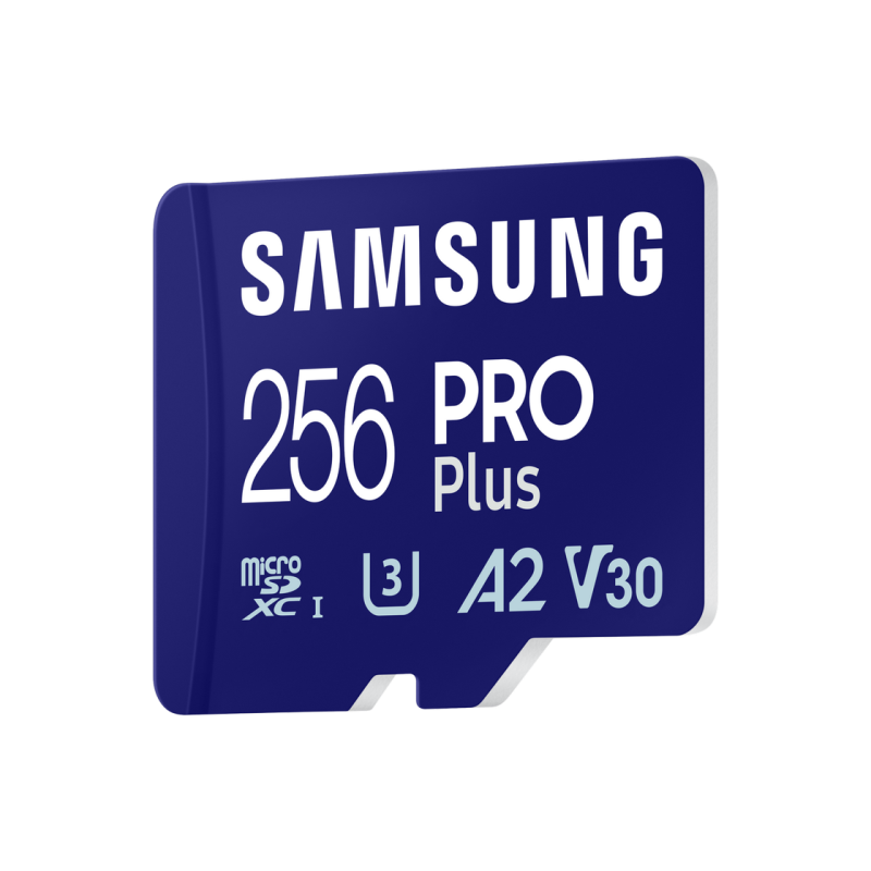 .256 ГБ MicroSD (класс 10) UHS-I (U3) +SD адаптер, Samsung PRO Plus "MB-MD256SA" (чтение/запись: 180/130 МБ/с