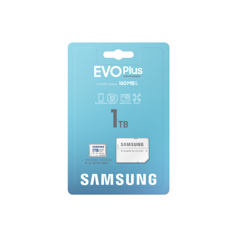 Карта памяти MicroSD 1.0TB Samsung EVO Plus 2024 MB-MC1T0SA+SD adapter