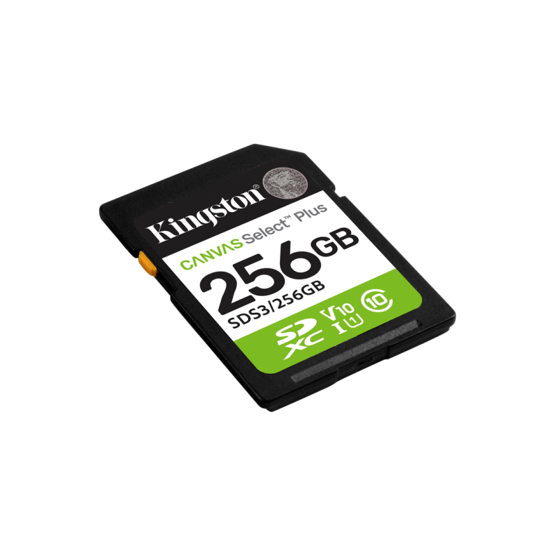 .256GB SDXC Card (Class 10) UHS-I , U3, Kingston Canvas Select Plus Gen3 "SDS3/256GB" (R/W:100/85MB/s