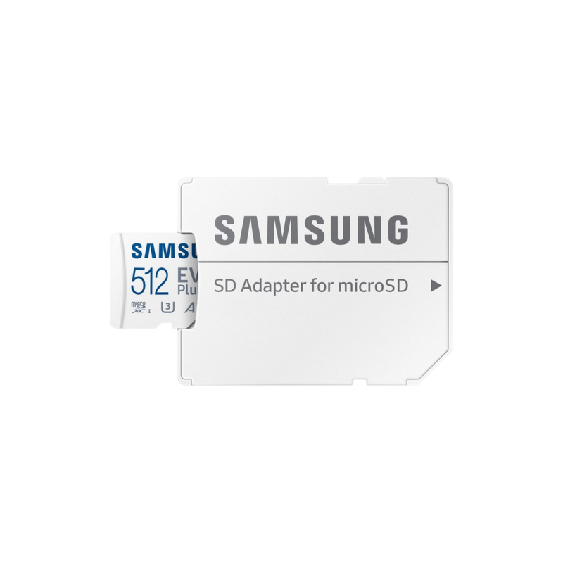 .512 ГБ MicroSD (класс 10) UHS-I (U3) +SD адаптер, Samsung EVO Plus 2024 "MB-MC512SA" (R:160 МБ/с