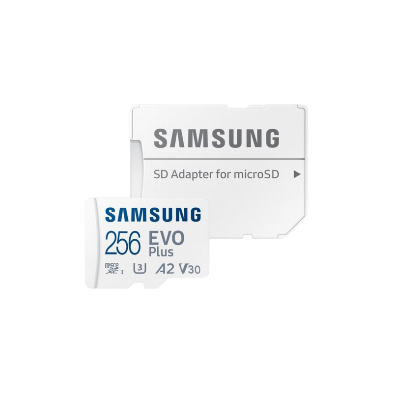 256GB MicroSD (Class 10) UHS-I (U3) +SD adapter, Samsung EVO Plus 2024 "MB-MC256SA" (R:160MB/s