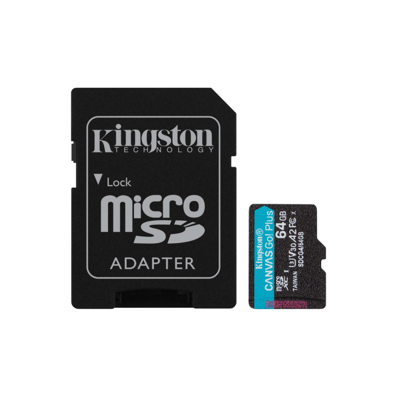 Карта памяти MicroSD 64GB Kingston Canvas Go! Plus Gen 4 SDCG4/64GB + SD adapter