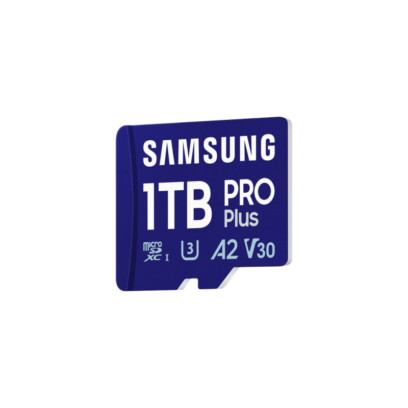 Карта памяти MicroSD 1,0 ТБ (класс 10) UHS-I (U3) + адаптер SD, Samsung PRO Plus "MB-MD1T0SA" (чтение/запись: 180/130 МБ/с)