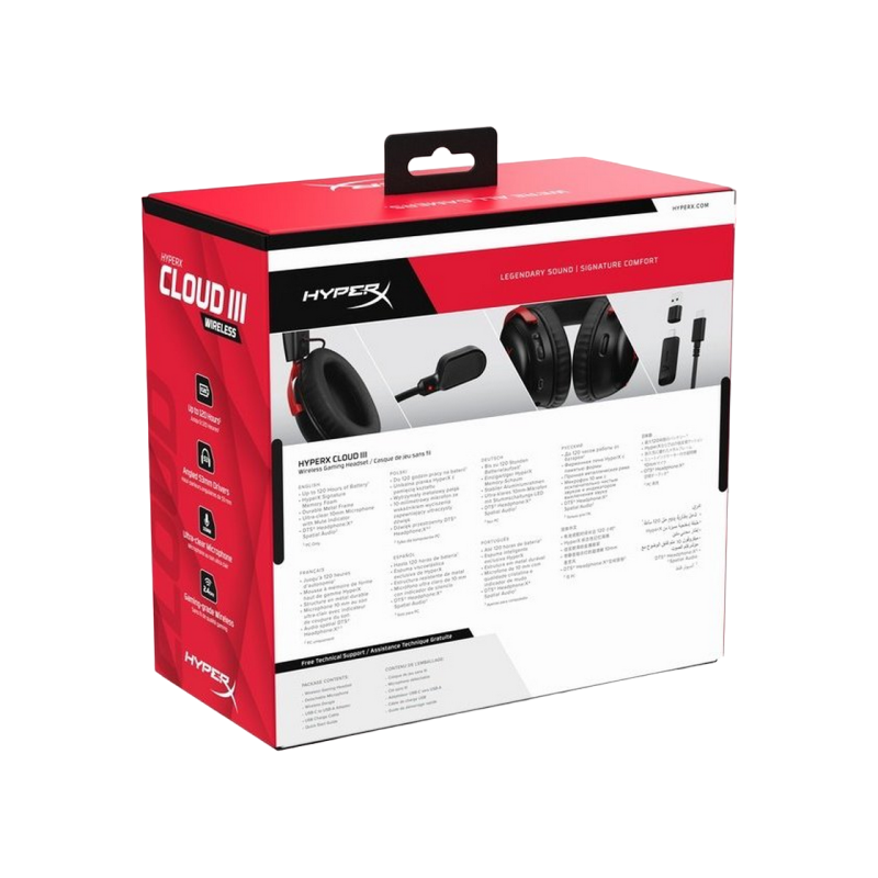Наушники HyperX Cloud III Wireless, Black/Red