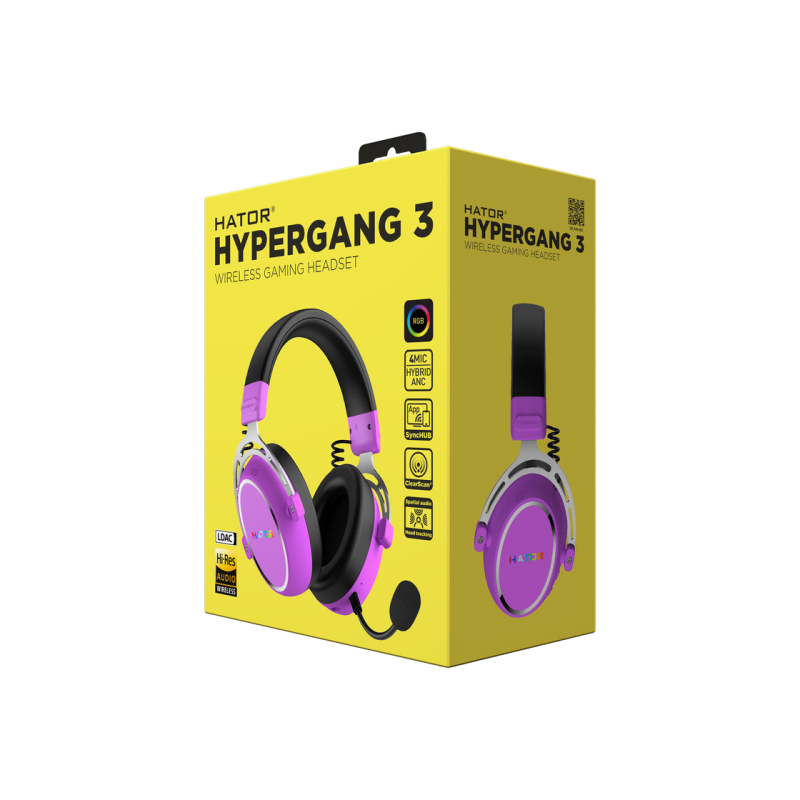Игровая гарнитура HATOR Hypergang 3 wireless (ESH52) кибер-фиолетовый