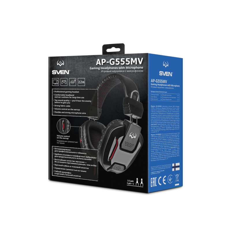 Наушники Sven AP-G555MV, Black/Red