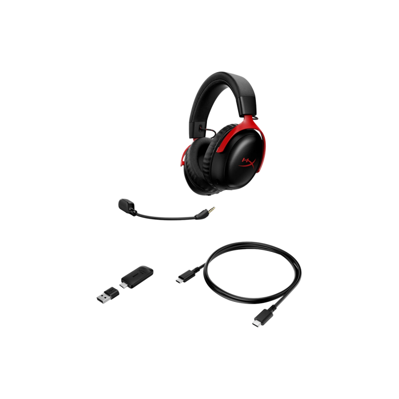 Игровая беспроводная гарнитура HyperX Cloud III S, драйвер 53 мм, 20–20 кГц, 64 Ом, 112 дБ, 346 г, 120 ч, DTS, накладные наушники