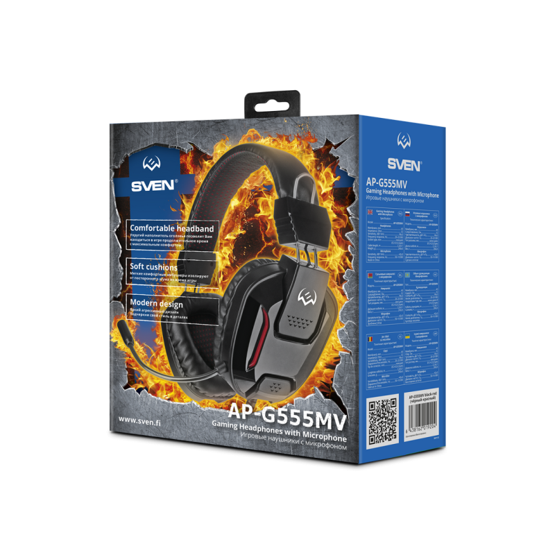 Наушники Sven AP-G555MV, Black/Red