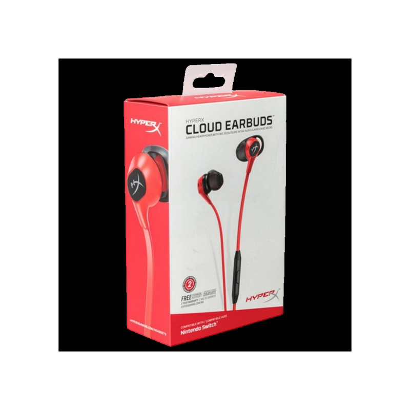 Игровые наушники HyperX Cloud Earbuds II, драйвер 14,3 мм, 65 Ом, 20-20 кГц, 105 дБ, 20 г, 3,5 (4 контакта), красные
