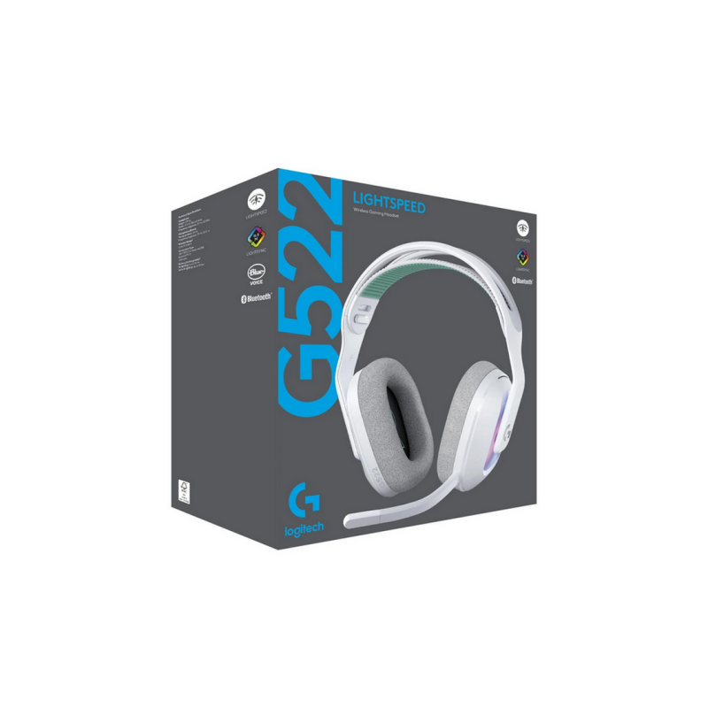Игровая беспроводная гарнитура Logitech G522 Lightspeed, LIGHTSYNC RGB, 40-мм драйверы PRO-G, 20-20 кГц, 36 Ом, 97 дБ, 290 г