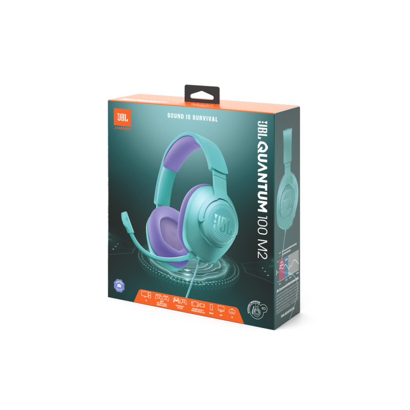 Наушники JBL Quantum 100M2 Cyan