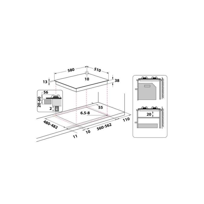 BinHob/gas Whirlpool TKRL 661 NB