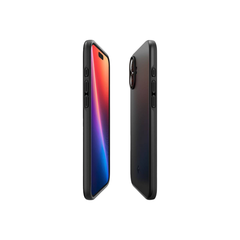 Spigen iPhone 16, тонкий чехол Mag Magsafe, черный
