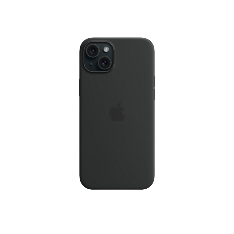 Силиконовый чехол для iPhone 15 Plus с MagSafe - черный