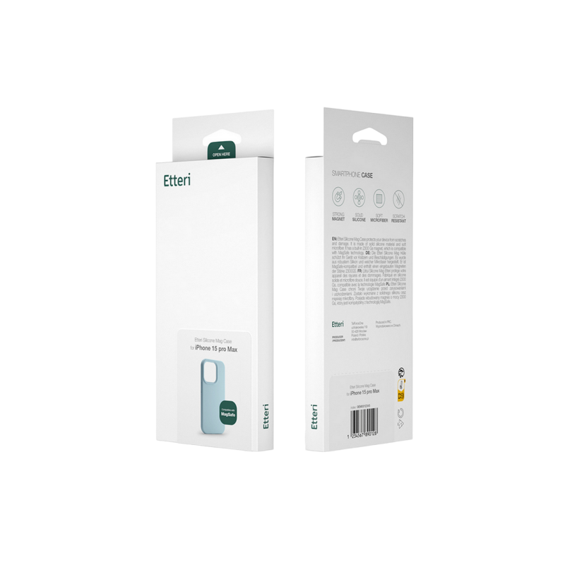Etteri Apple iPhone 16 Pro Max, силиконовый чехол Mag, светло-голубой