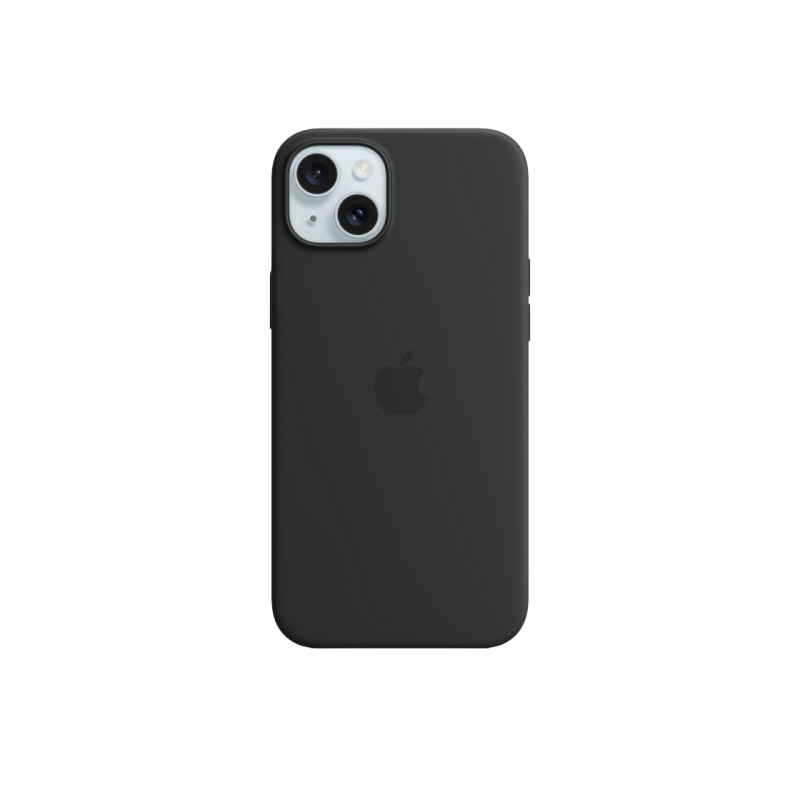 Силиконовый чехол для iPhone 15 Plus с MagSafe - черный
