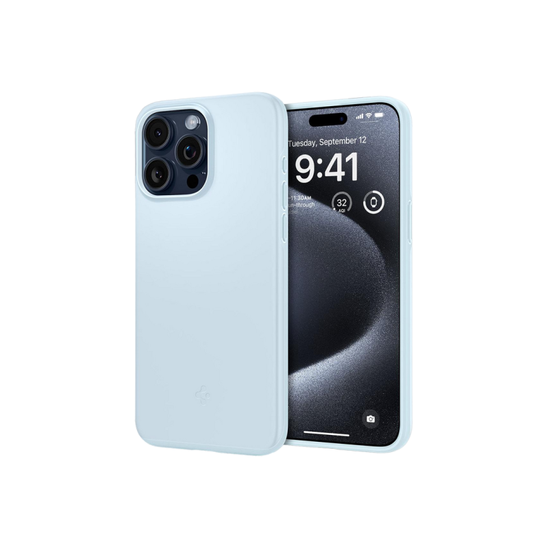 Spigen iPhone 15 Pro, тонкий, приглушенный синий