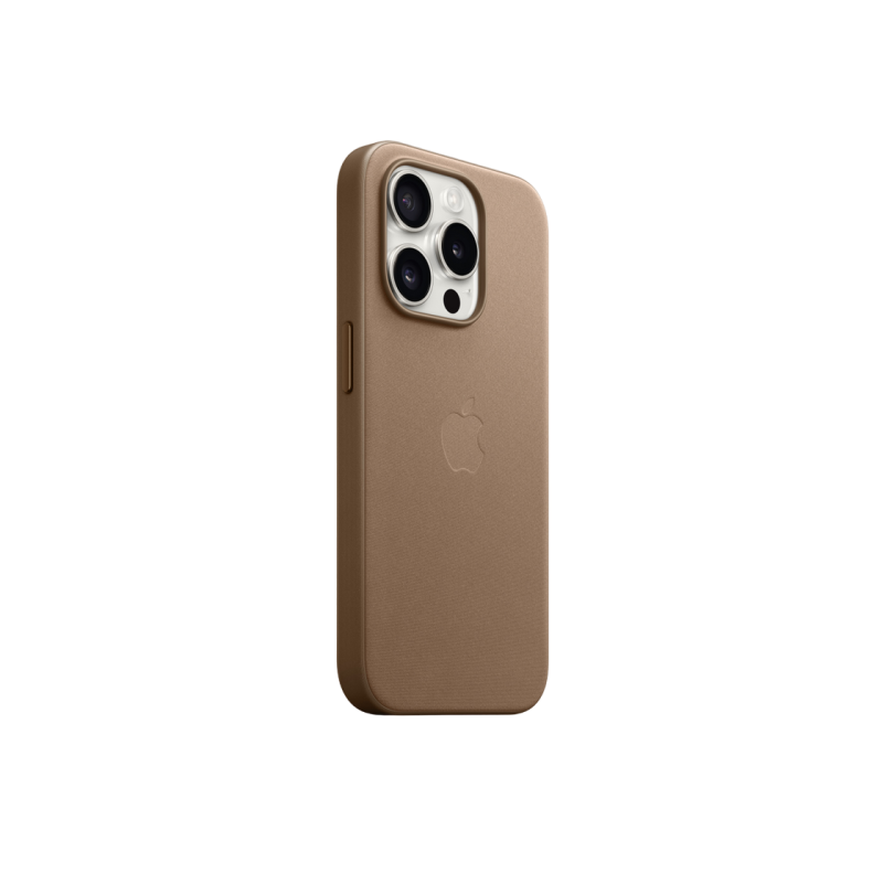 Чехол FineWoven для iPhone 15 Pro с MagSafe — серо-коричневый