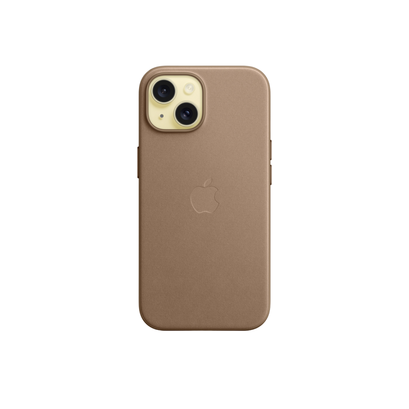 Чехол FineWoven для iPhone 15 Plus с MagSafe — серо-коричневый