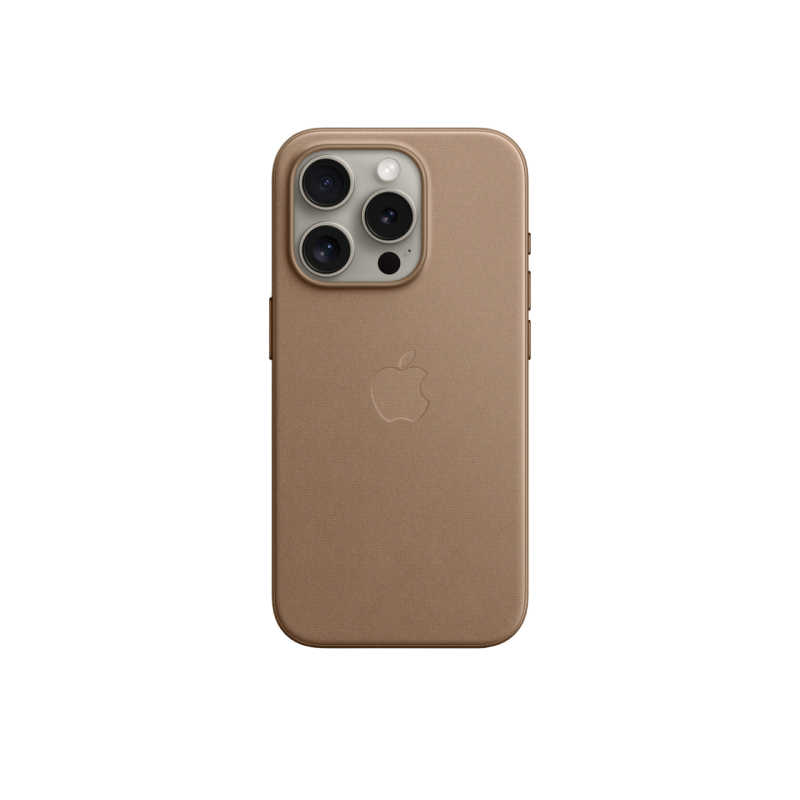 Чехол FineWoven для iPhone 15 Pro с MagSafe — серо-коричневый