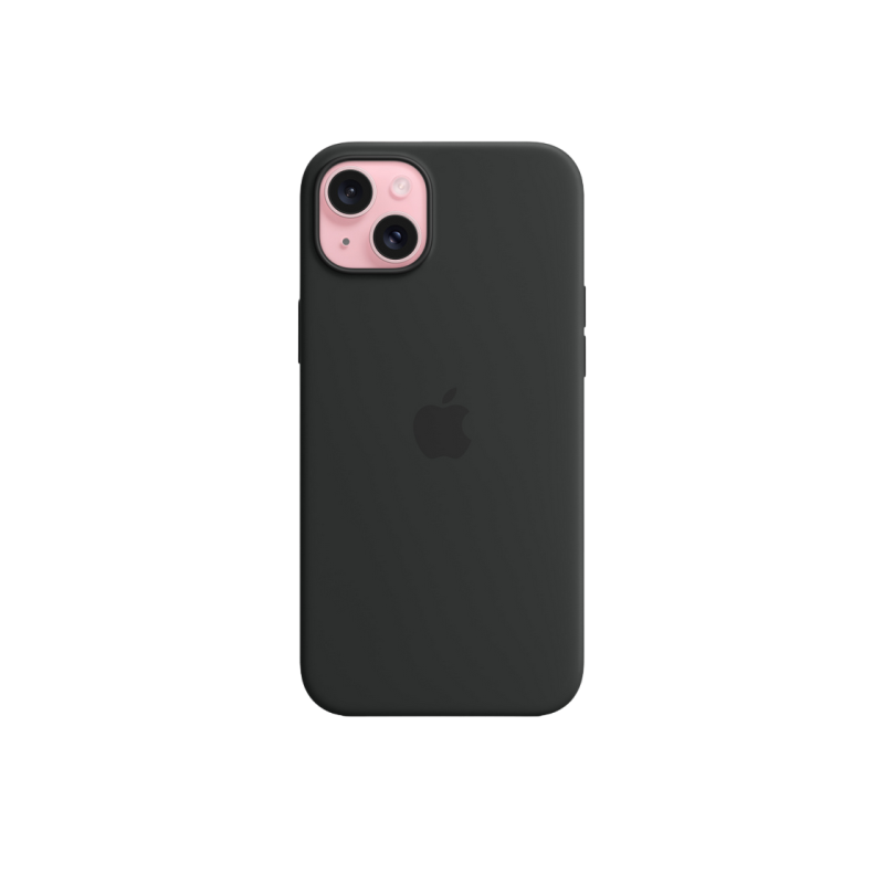 Силиконовый чехол для iPhone 15 Plus с MagSafe - черный