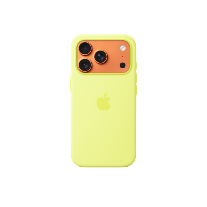 iPhone 17 Pro Silicone Case with MagSafe- Neon Yellow, ModelA3559