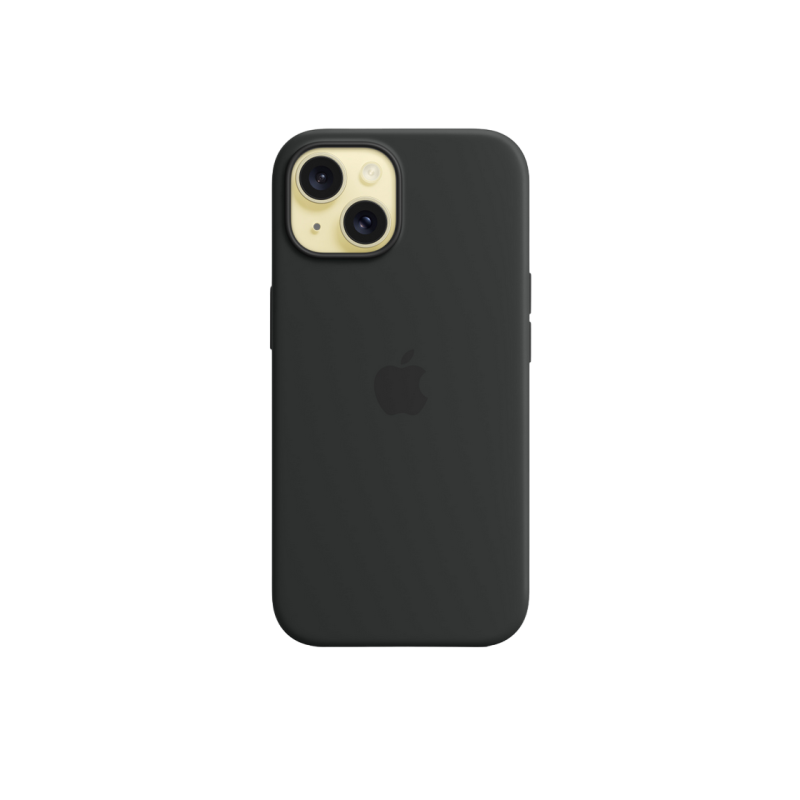 Силиконовый чехол для iPhone 15 с MagSafe - черный
