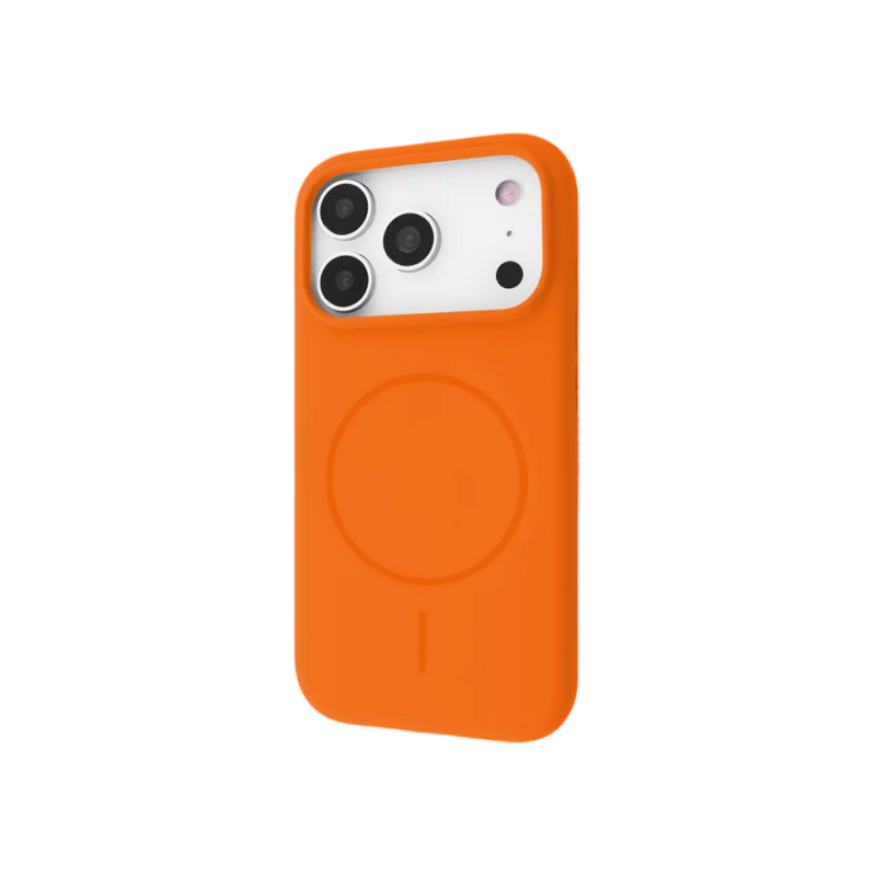 Доказательство подлинности Apple iPhone 17 Pro, Spectrum с MagSafe, отделка оранжевым TPU.