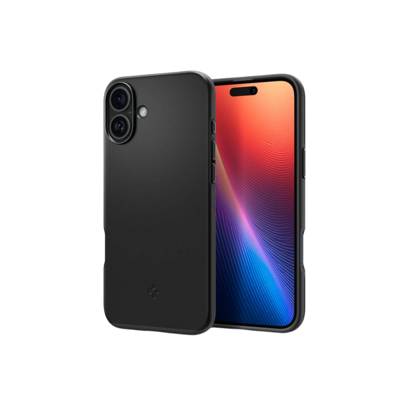 Spigen iPhone 16, тонкий чехол Mag Magsafe, черный