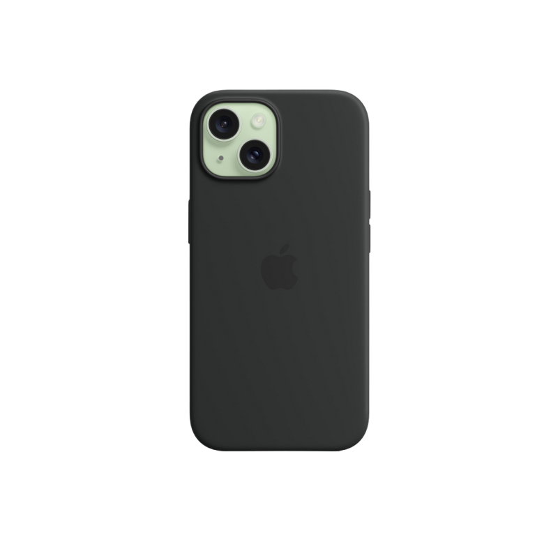 Силиконовый чехол для iPhone 15 с MagSafe - черный