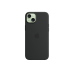 Силиконовый чехол для iPhone 15 Plus с MagSafe - черный