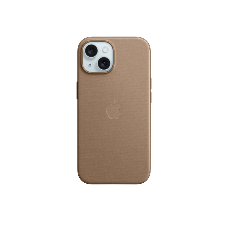 Чехол FineWoven для iPhone 15 Plus с MagSafe — серо-коричневый