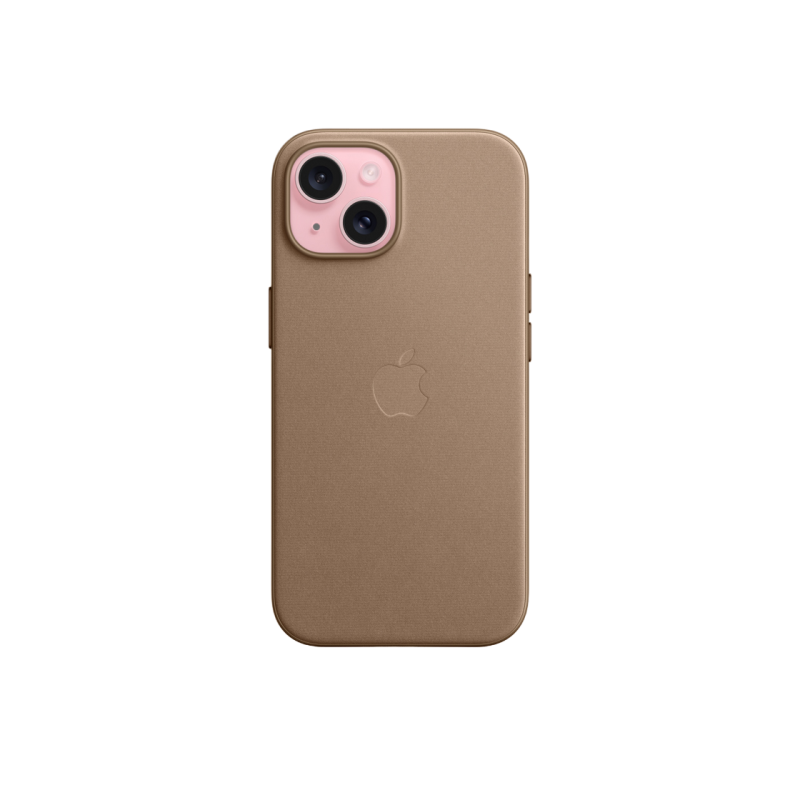 Чехол FineWoven для iPhone 15 Plus с MagSafe — серо-коричневый