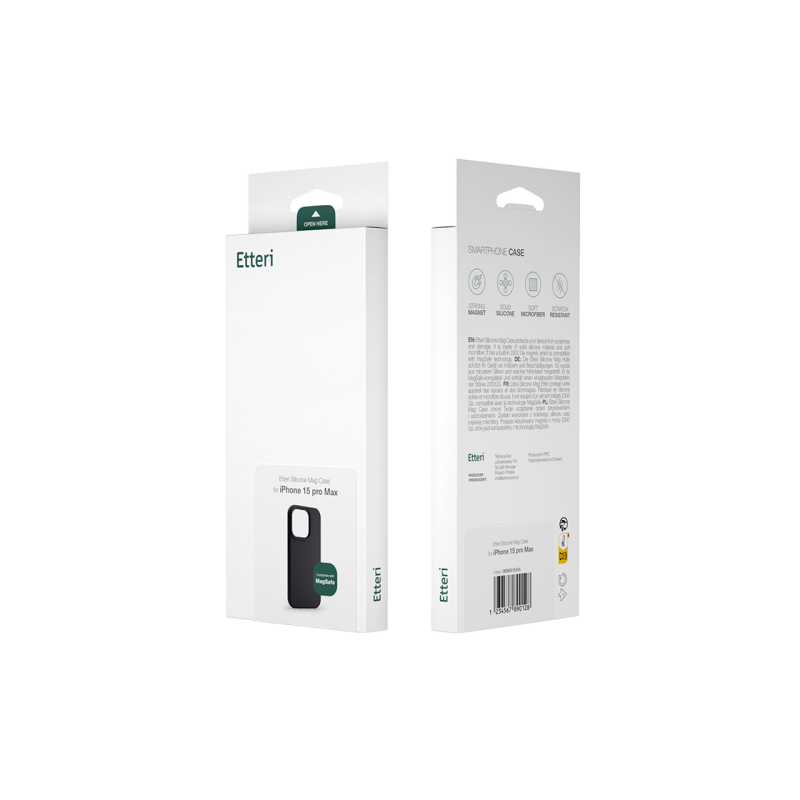 Etteri Apple iPhone 16 Pro, силиконовый чехол Mag, черный