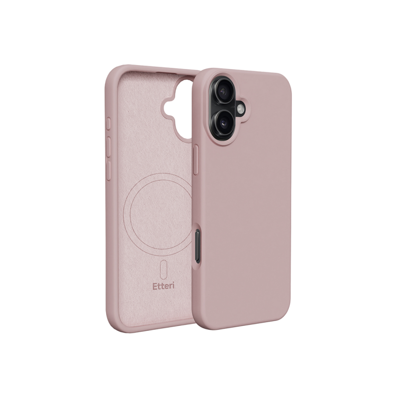 Etteri Apple iPhone 16 Plus, силиконовый чехол Mag, светло-розовый