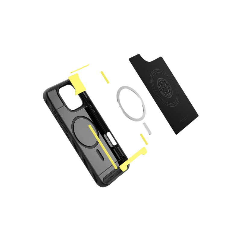 Spigen iPhone 16 Pro, прочный защитный чехол Mag Magsafe, матовый черный