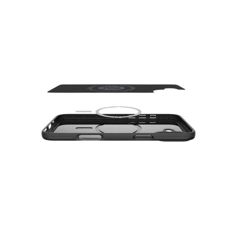 Spigen iPhone 16, тонкий чехол Mag Magsafe, черный