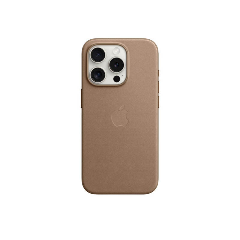 Чехол FineWoven для iPhone 15 Pro с MagSafe — серо-коричневый