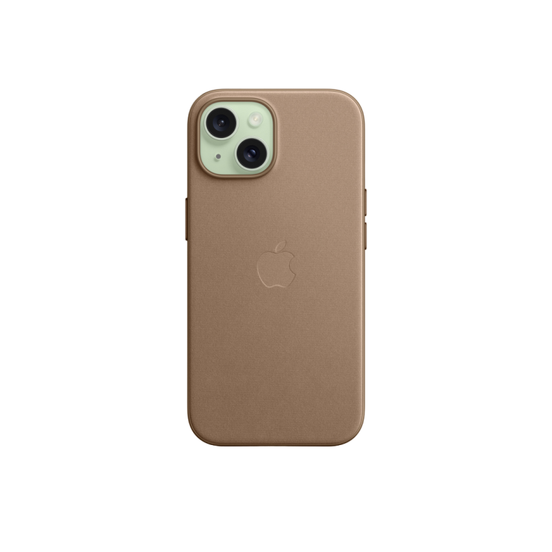 Чехол FineWoven для iPhone 15 Plus с MagSafe — серо-коричневый