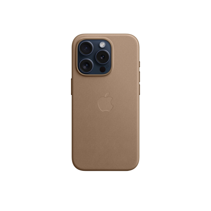 Чехол FineWoven для iPhone 15 Pro с MagSafe — серо-коричневый