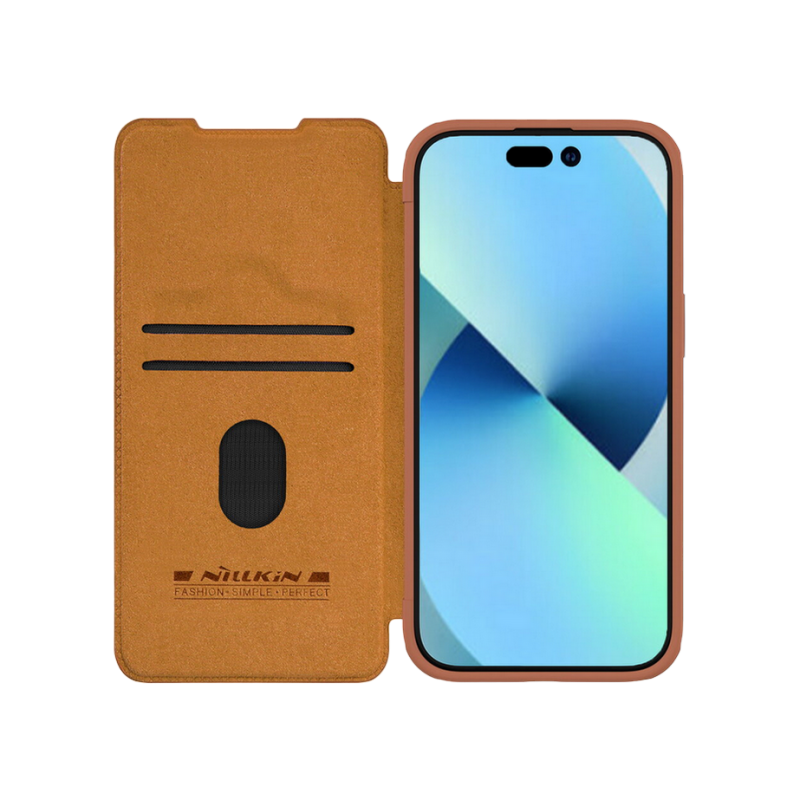 Nillkin Apple iPhone 15 Plus, Qin Pro Коричневый