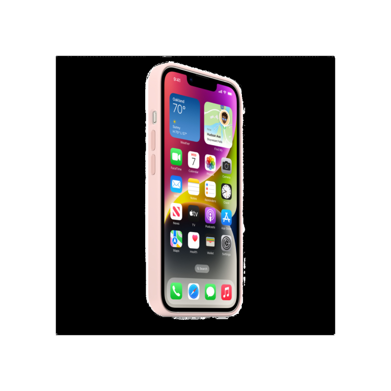 Оригинальный силиконовый чехол для iPhone 14 с MagSafe - мелово-розовый, модель A2910