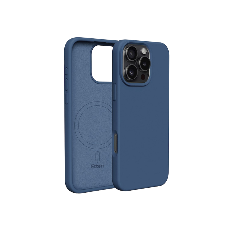 Etteri Apple iPhone 16 Pro Max, силиконовый чехол Mag, темно-синий