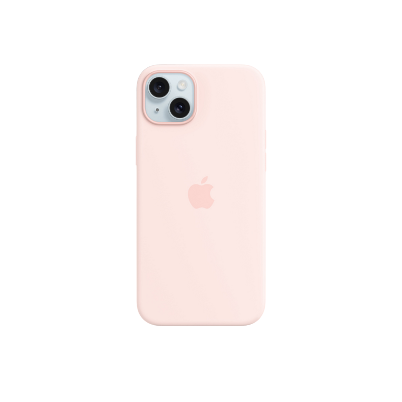 Силиконовый чехол для iPhone 15 Plus с MagSafe - светло-розовый