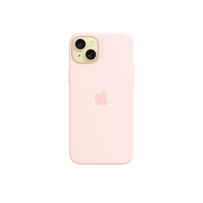 Силиконовый чехол для iPhone 15 Plus с MagSafe - светло-розовый