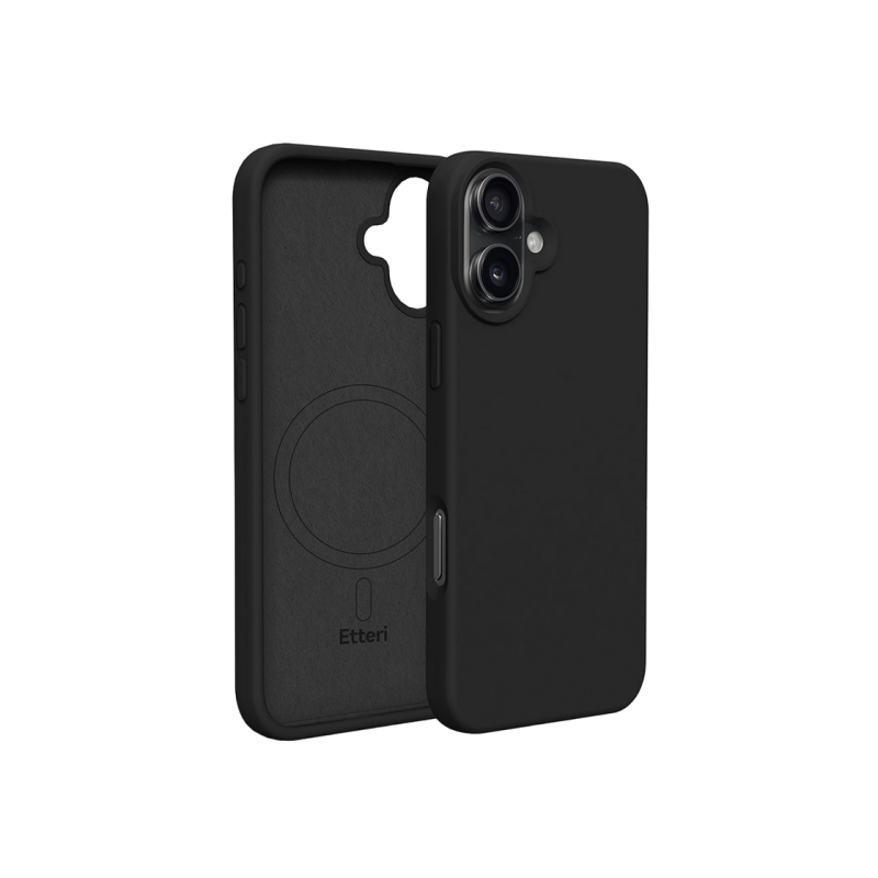Etteri Apple iPhone 16, силиконовый чехол Mag, черный